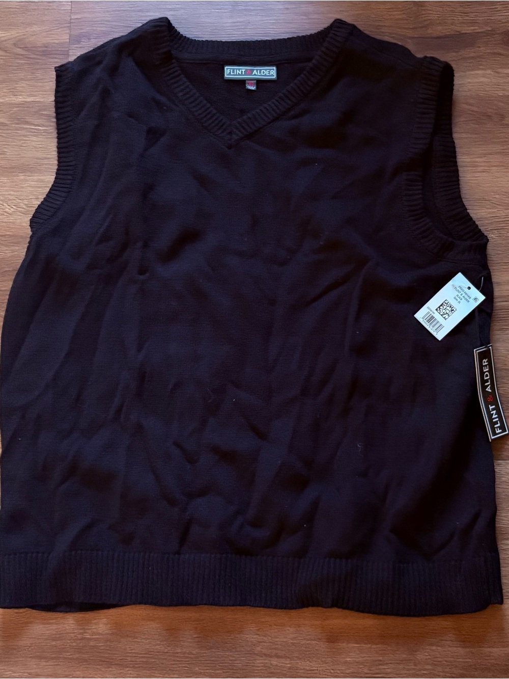 Men's Black V-Neck Sweater Vest Flint Adler XL NWT